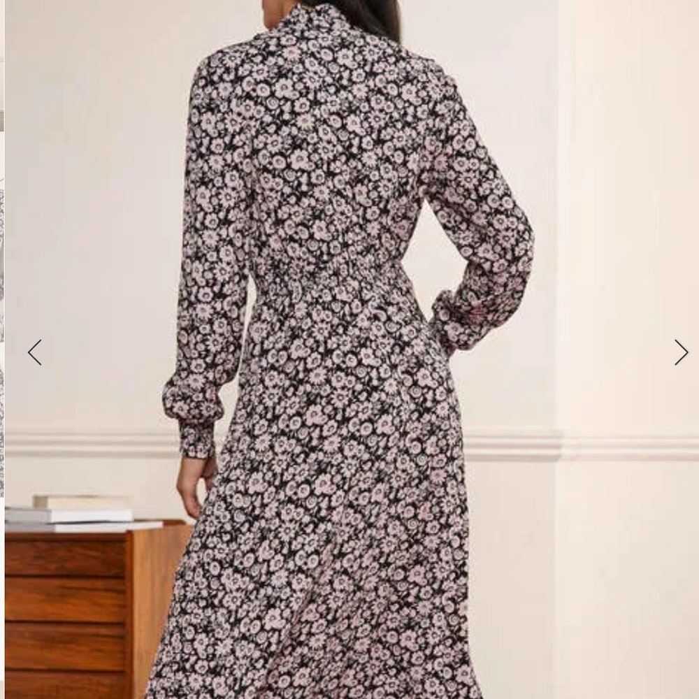 Boden ruffle front midi dress - Picture 3 of 12